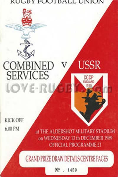 1989 Combined Services (UK) v Russia  Rugby Programme
